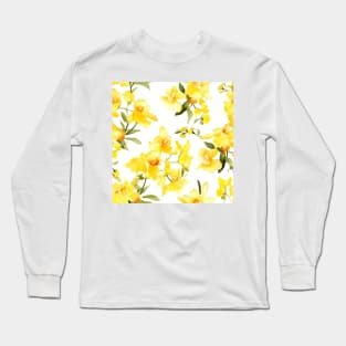 Watercolor Orchid Pattern 14 Long Sleeve T-Shirt